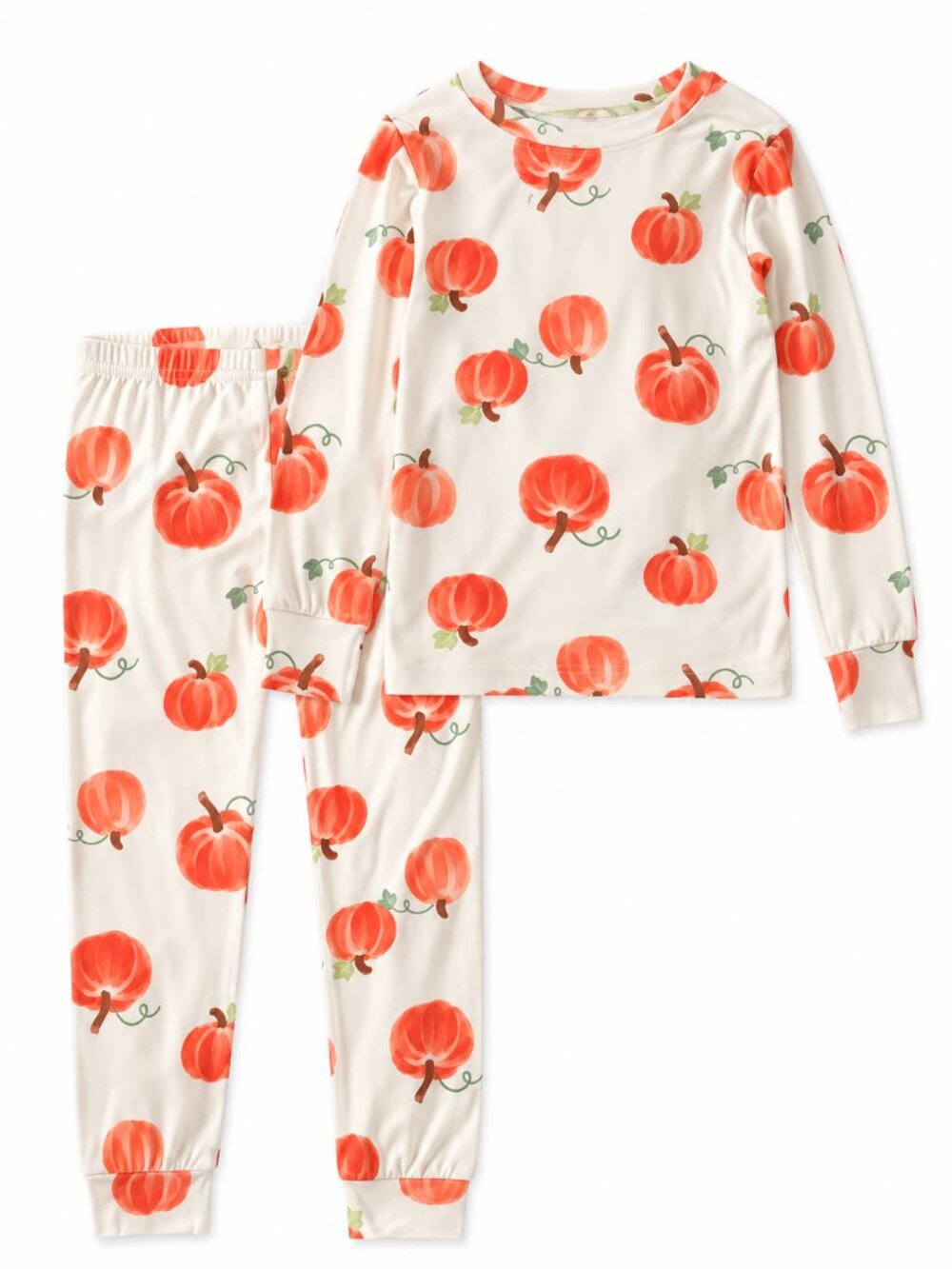 Carter’s Girls Pumpkin Halloween Fall Pajama Set Ivory Orange 5T